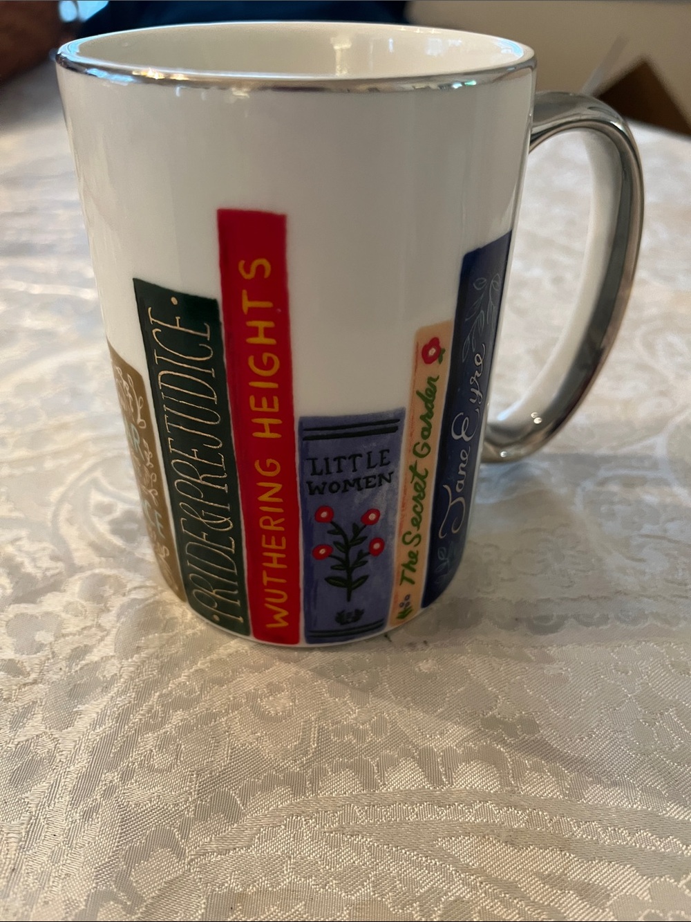 Anthropologie Rifle Paper Co.Book-Spine Design and Silver Trim EUC